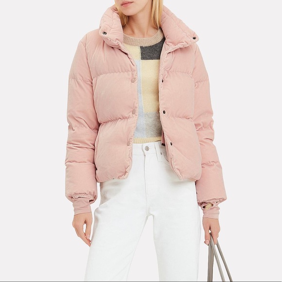 SOLD - SAM. Velvet Pink Puffer Jacket - Picture 2 of 6